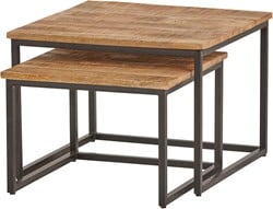 Cuba vierkante salontafel, set van 2, medium - Best Seller Collection