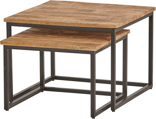 Cuba vierkante salontafel, set van 2, medium - Best Seller Collection