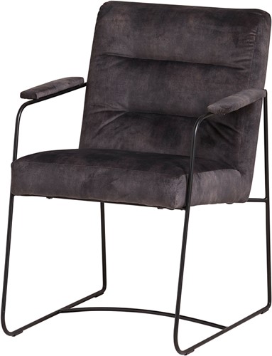Dave esszimmerstuhl - mit Armlehnen - Gestell schwarzes Metall 03 - Dutch Industries Chairs