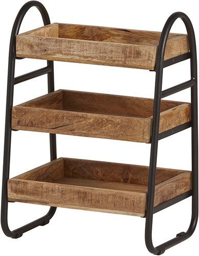 Tijdschriftenrek met 3 houten bakken - New Bestseller Collection