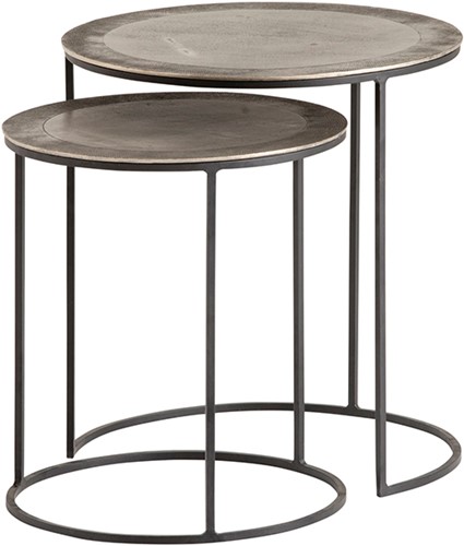 Sochi end table set of 2, Nickel antique - Allure Alu Collection