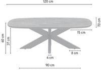 Salontafel deens ovaal 120, Mango Ashblond - Akagi Table Collection-2