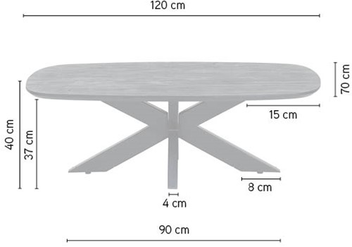 Coffee table danish oval 120, Mango Smooth Natural - Akagi Table Collection-2