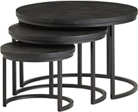 Black Enzo table basse, ensemble de 3 pièces - Enzo Collection