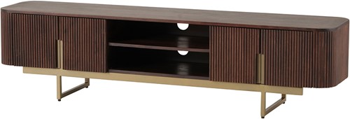 TV dressoir 180 met 4 deuren en 2 open vakken, Mango Warm Walnut - Cambridge Hotel Collection
