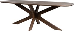 Table séjour forme de bateau 240, Acacia Marron Brown - Capricorn Table Collection
