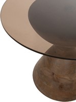 Yves bijzettafel Ø57, H47, Mango Matt Walnut, Smoke glass - Couture Collection-1