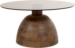 Christian coffee table Ø78, H42, Mango Matt Walnut, Smoke glass - Couture Collection