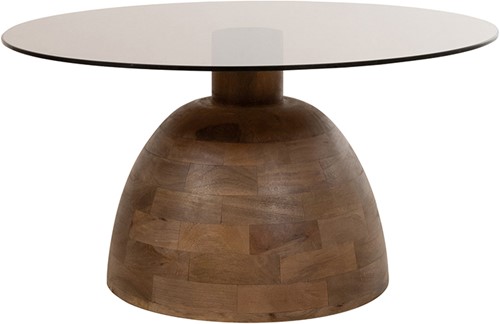 Christian table basse Ø78, H42, Mango Matt Walnut, Smoke glass - Couture Collection