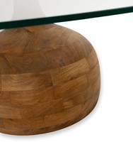 Stella Couchtisch Ø100, H35, Smooth Natural, Clear glass - Couture Collection-1