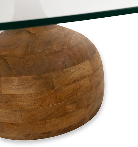 Stella Couchtisch Ø100, H35, Smooth Natural, Clear glass - Couture Collection-1