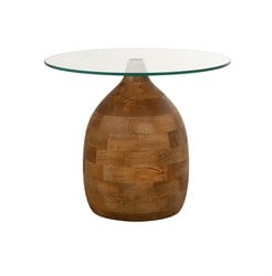 Stella salontafel Ø50, H43, Smooth Natural, Clear glass - Couture Collection