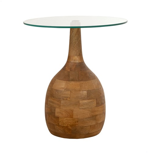 Stella salontafel Ø50, H55, Smooth Natural, Clear glass - Couture Collection