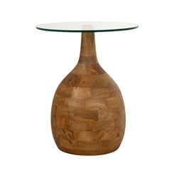 Stella coffee table Ø40, H50, Smooth Natural, Clear glass - Couture Collection