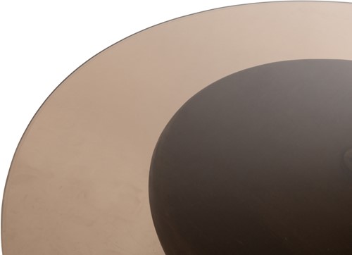 Yves bijzettafel Ø57, H47, Mango Matt Walnut, Smoke glass - Couture Collection-2