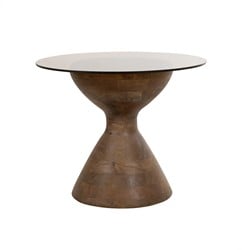 Yves end table Ø57, H47, Mango Matt Walnut, Smoke glass - Couture Collection