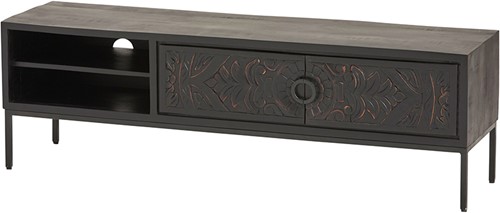 TV dressoir 160 met 2 deuren en 2 open vakken - Carving Collection