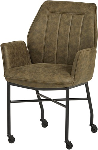 Denver eetkamerstoel - WHEEL - Micro - Olive 4 - Unique Collection