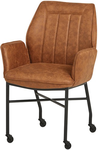 Denver eetkamerstoel - WHEEL - Micro - Tan 05 - Unique Collection