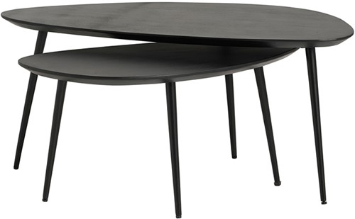 Couchtisch 2er-Set, organisch, Black - Flare Furniture