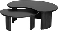 Firenze Couchtisch 85, Bohnenform, Black - Mix & Match Collection-2