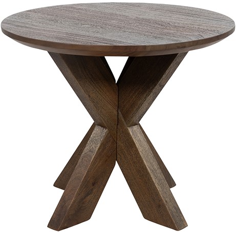Table d'appoint Ø50, H43, Acacia Marron Brown - Gemini Table Collection