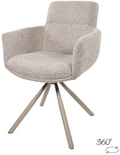 Harry dining chair - swivel 360 taupe - Unique Collection