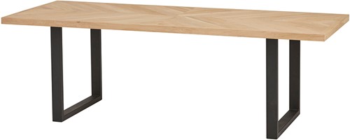 Interlaken Eetkamertafel 200x100 met houten rand en U-poot - Parquet Table Selection