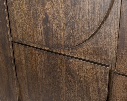 TV cabinet 150 with 2 doors, 1 drawer and 1 open compartment, Mango Brown Walnut - Kaapstad Collection-3