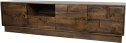 Meuble télé 190 avec 3 portes, 1 tiroirs et 1 niche, Mango Brown Walnut - Kaapstad Collection