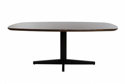 Table séjour 190, forme de bateau, pied de table Black, Mango Brown Walnut - Libra Table Collection-1