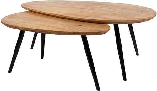 Kassel table basse organique, ensemble de 2 pièces, Smooth Natural (25mm) - Must Have Collection