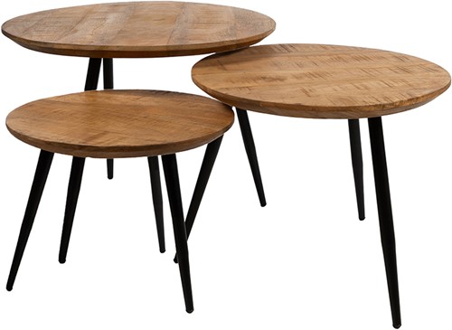 München coffee table round, set of 3, Smooth Natural - Must Have Collection