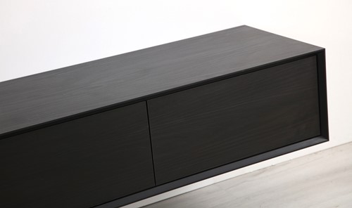 Montano hanging TV cabinet 220 - Black wood - Unlimited Laminate Collection-5