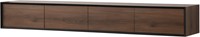 Montano hanging TV cabinet 220 - Black wood - Unlimited Laminate Collection