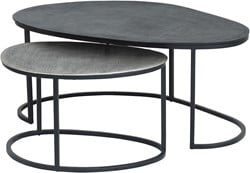 Napa coffee table, set of 2, Black / Silver antique - Mix & Match Collection