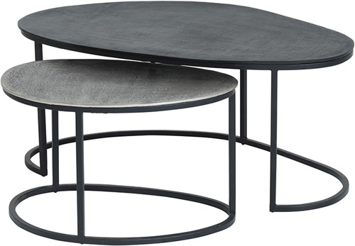 Napa salontafel, set van 2, Black / Silver antique - Mix & Match Collection