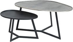Novato coffee table, set of 2,  Silver antique / Black - Mix & Match Collection