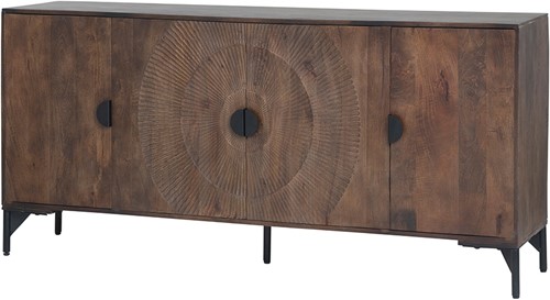 Dressoir 180 met 4 deuren, Mango Brown Walnut - Nippon Collection