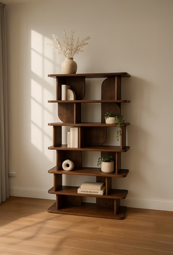 Oregano boekenkast 90, Mango Brown Walnut - Oregano Collection-3