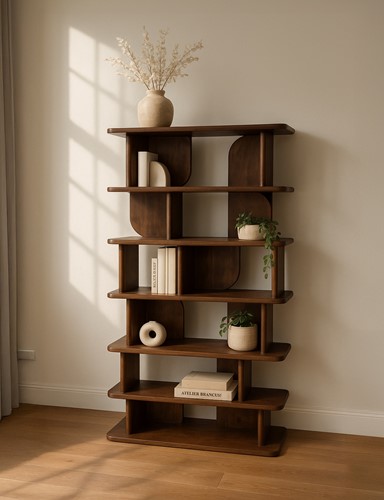 Oregano boekenkast 90, Mango Brown Walnut - Oregano Collection-2