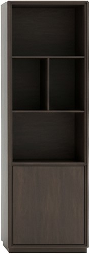 Oulu boekenkast 75, linksdraaiend met 1 deur en 4 open vakken, Natural Oak - Oak Collection