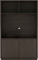 Oulu meuble TV 150 avec 2 portes et 3 niches, Intense Black - Oak Collection