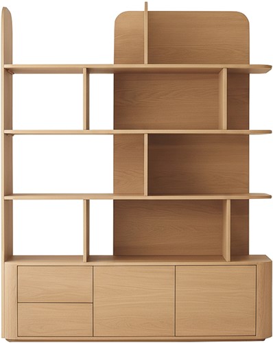 Rovaniemi Wandschrank 140 mit 2 Türen und 2 Schubladen, Natural Oak - Oak Collection-1