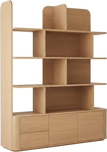 Rovaniemi cabinet 140 with 2 doors and 2 drawers, Natural Oak - Oak Collection