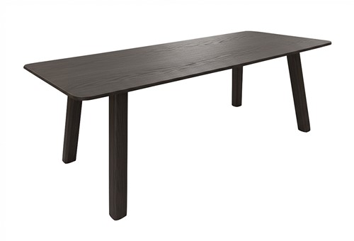 Salo table séjour 220, allongé avec des coins arrondis, Intense Black - Oak Collection