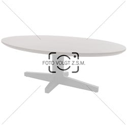 Salontafel 130, ovaal, poot Beige, Mango Brown Walnut - Scorpio Table Collection