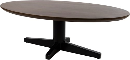Salontafel 130, ovaal, poot Black, Mango Brown Walnut - Scorpio Table Collection