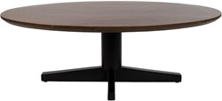 Table basse 130, oval, pied de table Black, Mango Brown Walnut - Scorpio Table Collection