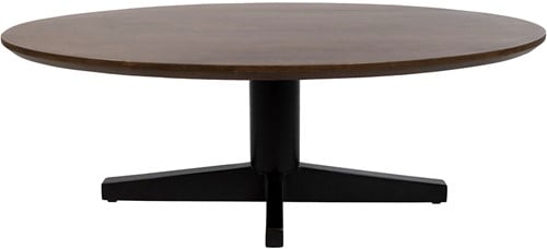 Salontafel 130, ovaal, poot Black, Mango Brown Walnut - Scorpio Table Collection-1